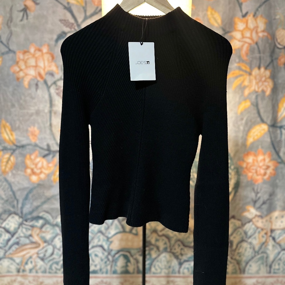 Joe’s Jeans Ribbed Turtleneck Sweater Black NWT Size S $168